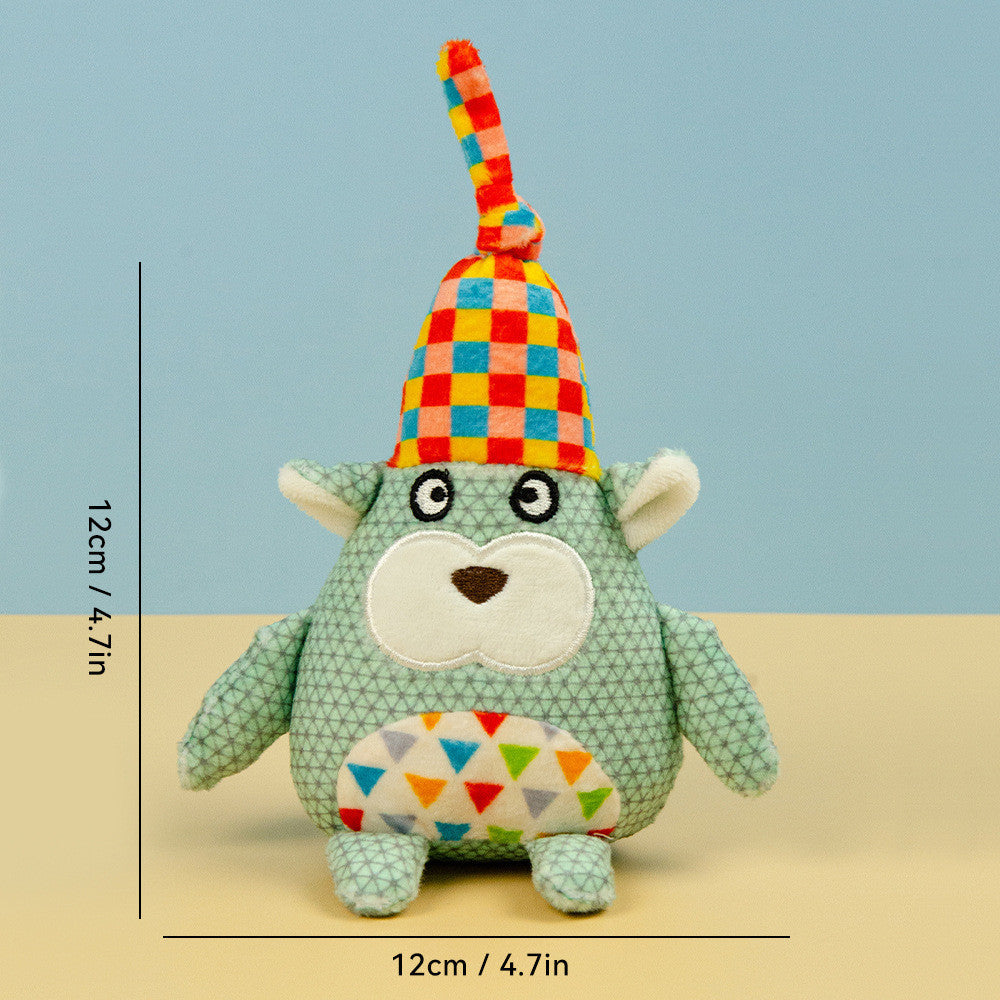 FUREVER365 Cute Pet Plush Toy Squeaky Dog Chew Toy Dog Crinkle Toy Boredom Relief Interactive Puppy