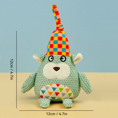 FUREVER365 Cute Pet Plush Toy Squeaky Dog Chew Toy Dog Crinkle Toy Boredom Relief Interactive Puppy