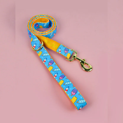 FUREVER365 Cute Pet Harness ID Tag Set Adjustable Cat Dog Vest Breathable Puppy Chest Strap Leash