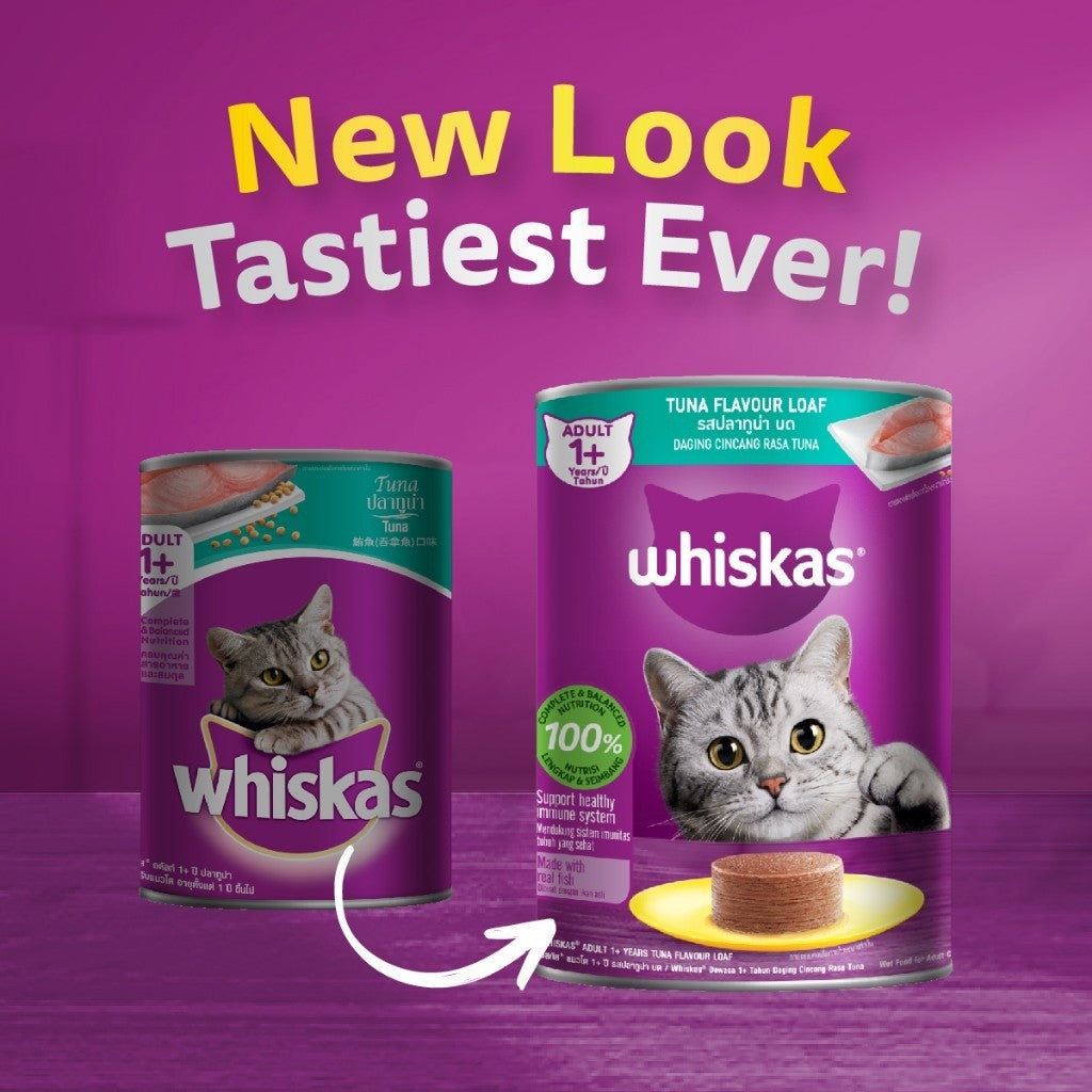 Whiskas Canned Cat Food Can Adult Cat Tuna/ Ocean Fish/ Sardines 400g (1 Can)