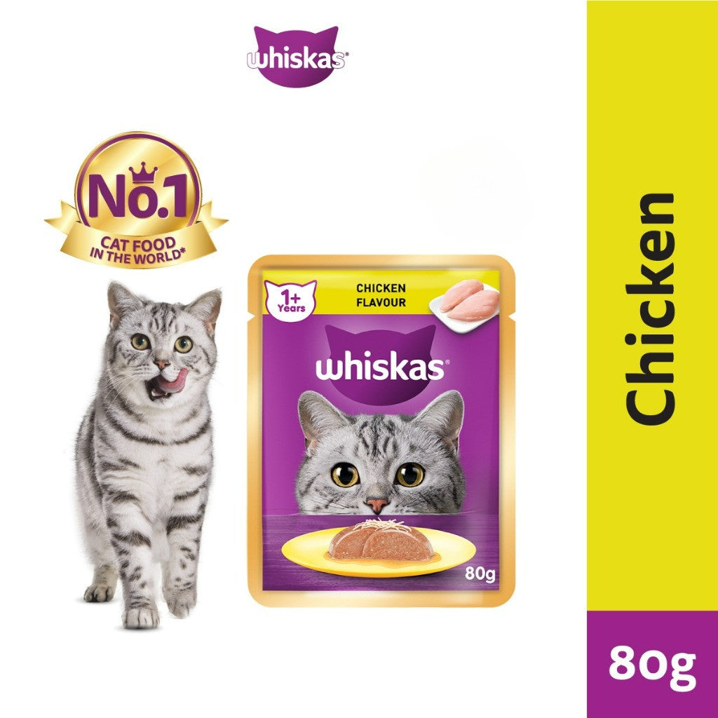Whiskas Pouch Wet Cat Food For Adult Cat 80g