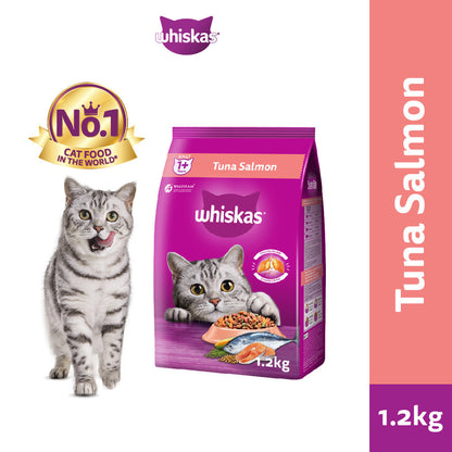 Whiskas Dry Adult Cat Food - Tuna & Salmon / Ocean Fish / Grilled Saba / Tuna / Mackerel / Chicken 1.2kg