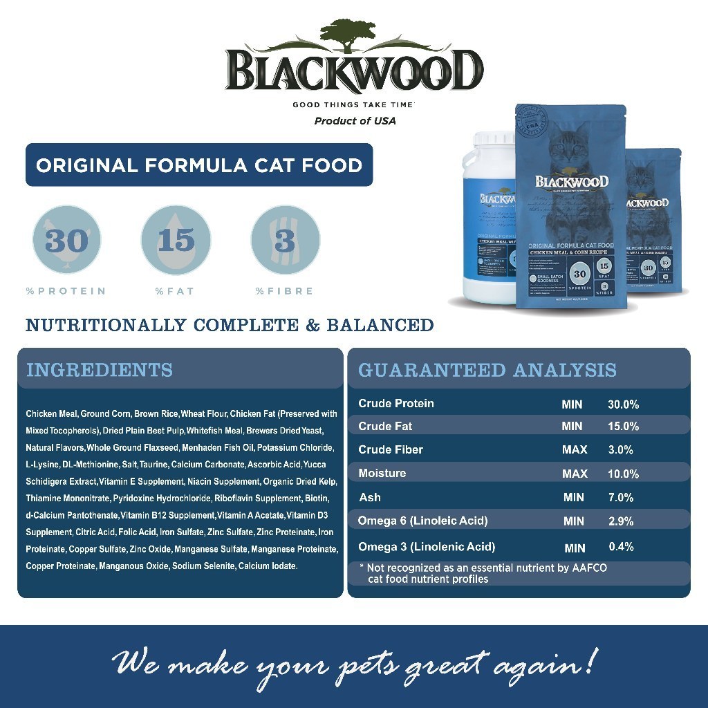 Makanan Kucing (450g) Blackwood | Original Formula / Holistic Formula / Indoor Formula / Kitten Formula | Blackwood