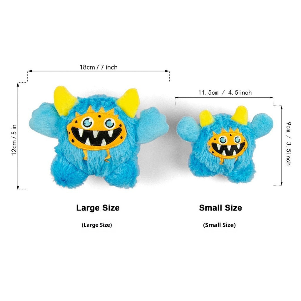 FUREVER365 Cute Little Monster Pet Toy Ball Squeaky Plush Dog Toy Bouncing Molar Ball Puppy Chew Toy