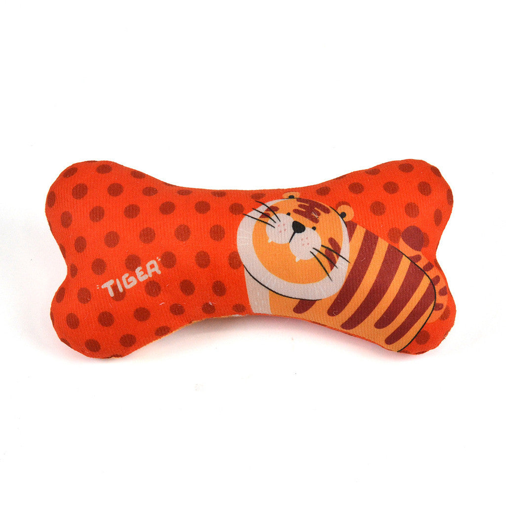 FUREVER365 Cute Pet Plush Toy Bite Resistant Molar Dog Toy Soft Cartoon Animal Squeaky Cat Toy Bone