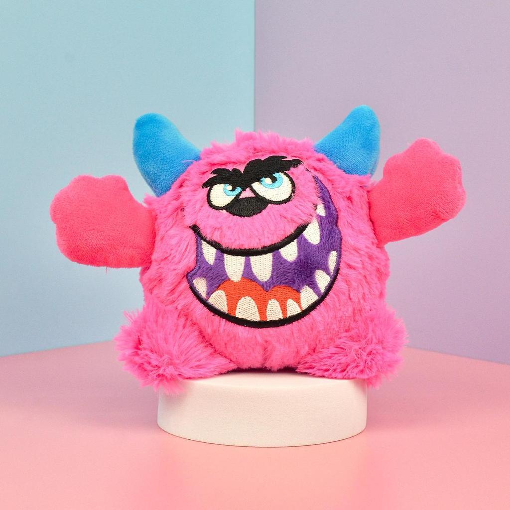 FUREVER365 Cute Little Monster Pet Toy Ball Squeaky Plush Dog Toy Bouncing Molar Ball Puppy Chew Toy