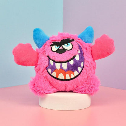 FUREVER365 Cute Little Monster Pet Toy Ball Squeaky Plush Dog Toy Bouncing Molar Ball Puppy Chew Toy