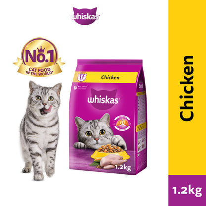 Whiskas Dry Adult Cat Food - Tuna & Salmon / Ocean Fish / Grilled Saba / Tuna / Mackerel / Chicken 1.2kg