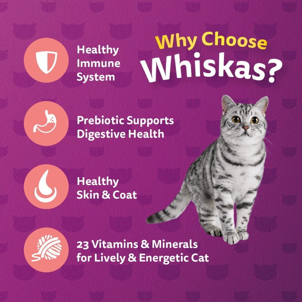 Whiskas Dry Adult Cat Food - Tuna & Salmon / Ocean Fish / Grilled Saba / Tuna / Mackerel / Chicken 1.2kg