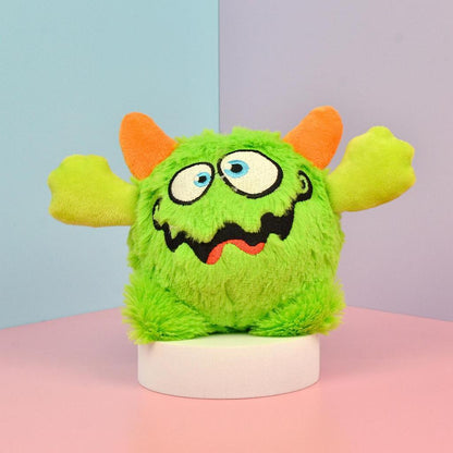 FUREVER365 Cute Little Monster Pet Toy Ball Squeaky Plush Dog Toy Bouncing Molar Ball Puppy Chew Toy