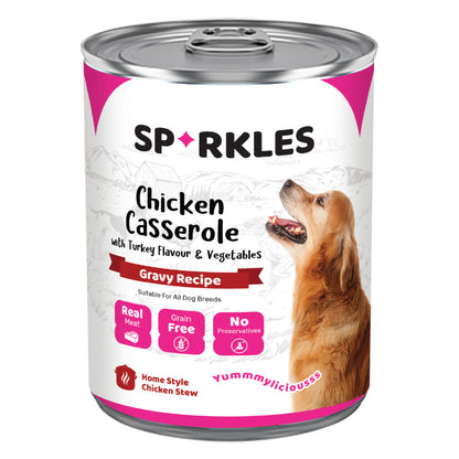 Sparkles Chicken w Vege/Chicken w Turkey & Vege/ Lamb Mince/Chicken Mince/Beef Mince/Beef w Vege (400g) | Dog Wet Food