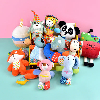 FUREVER365 Cute Pet Plush Toy Squeaky Dog Chew Toy Dog Crinkle Toy Boredom Relief Interactive Puppy