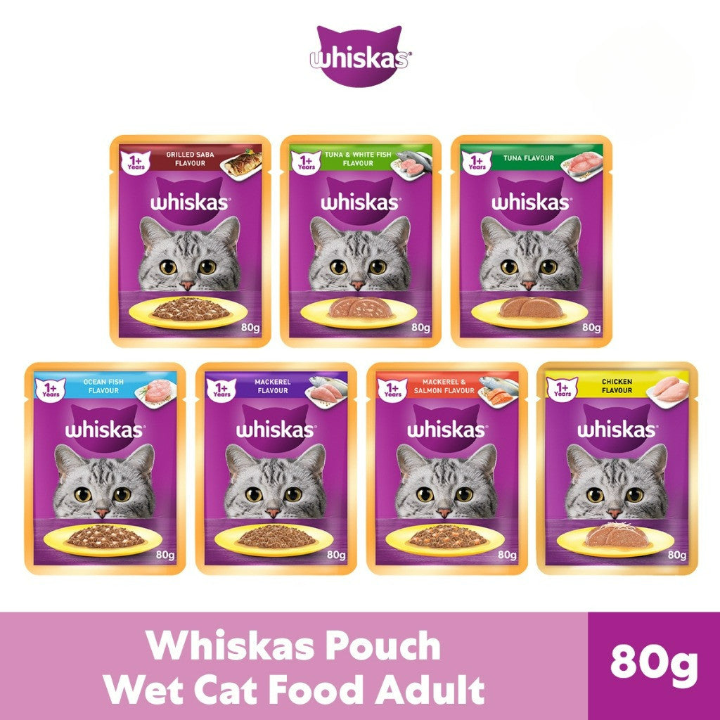 Whiskas Pouch Wet Cat Food For Adult Cat 80g