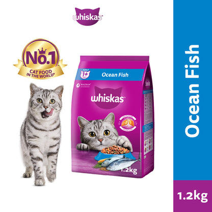 Whiskas Dry Adult Cat Food - Tuna & Salmon / Ocean Fish / Grilled Saba / Tuna / Mackerel / Chicken 1.2kg