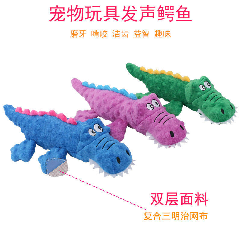 非上架链接（缺颜色）FUREVER365 37cm Crocodile Pet Plush Toy Squeaky Dog Toy Durable Molar Chew Toy Bite Resistant Cat Toy