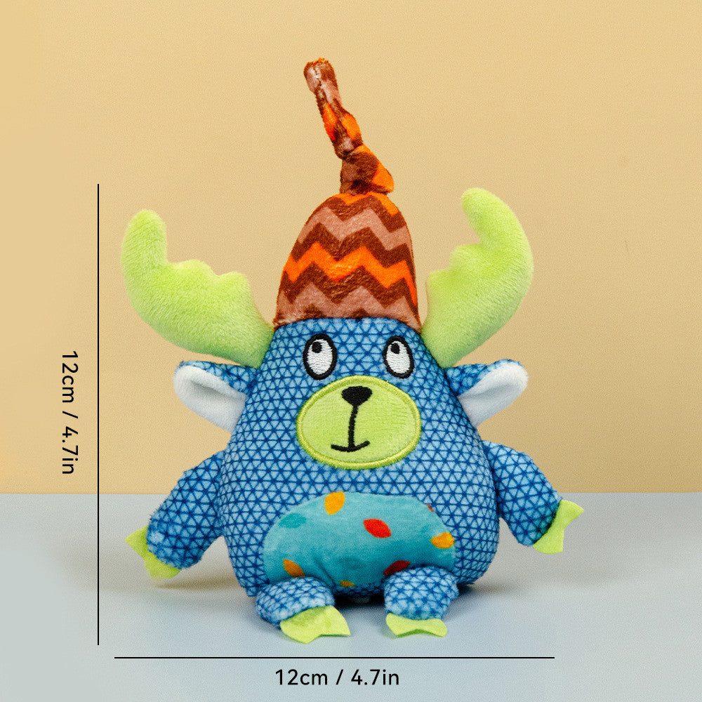 FUREVER365 Cute Pet Plush Toy Squeaky Dog Chew Toy Dog Crinkle Toy Boredom Relief Interactive Puppy