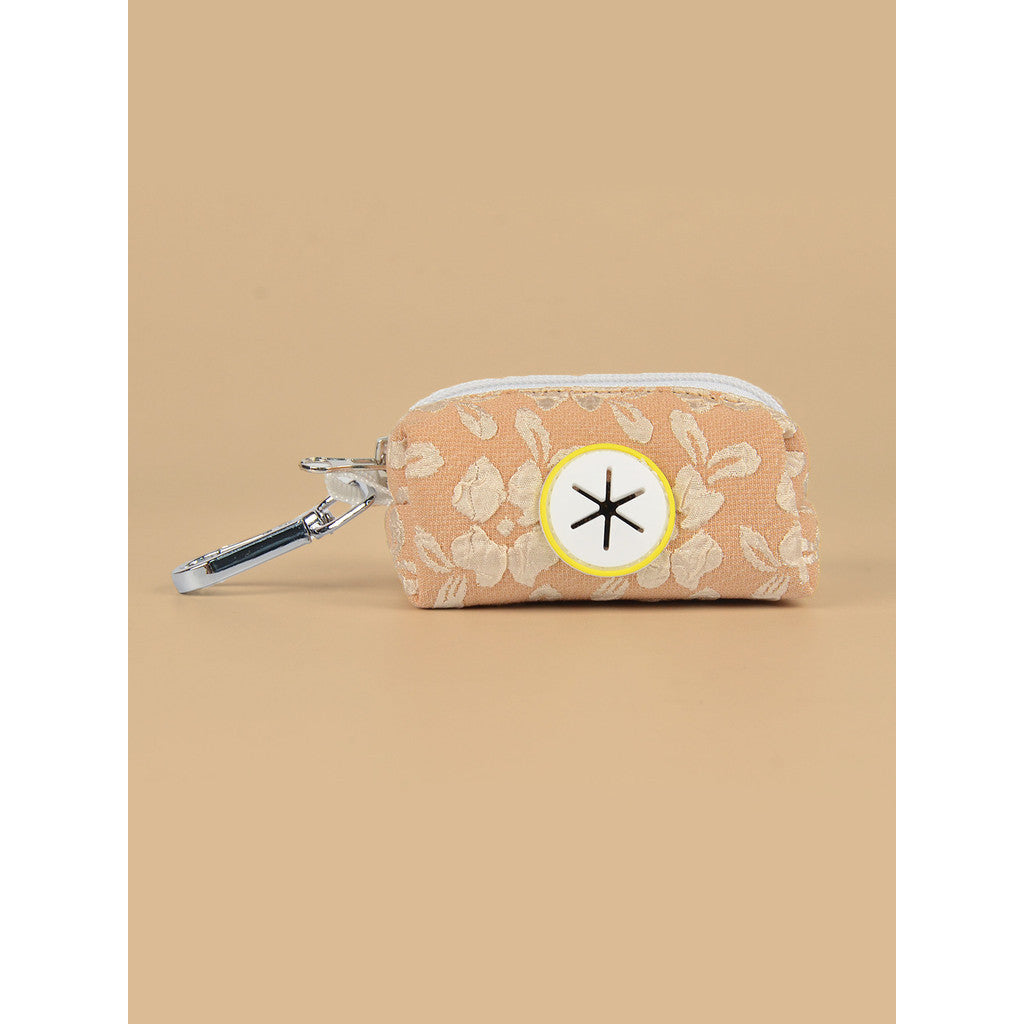 FUREVER365 Floral Pet Poop Bag Dispenser Portable Dog Waste Bag Holder Pouch Outdoor Walking Case