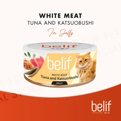 Belif Grain Free Tuna Salmon Flakes/Chic Breast/Anchovy/Shirasu/Shrimp Calamari in Jelly (80g)|Cat Wet Food