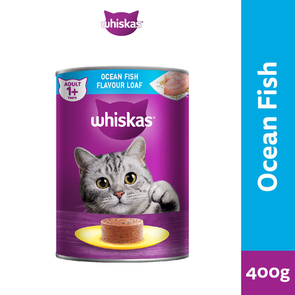 Whiskas Canned Cat Food Can Adult Cat Tuna/ Ocean Fish/ Sardines 400g (1 Can)