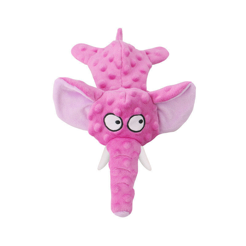 非上架链接（缺颜色）FUREVER365 Cute Elephant Pet Plush Toy No Stuffing Squeaky Dog Toy Interactive Crinkle Cat Molar Toy