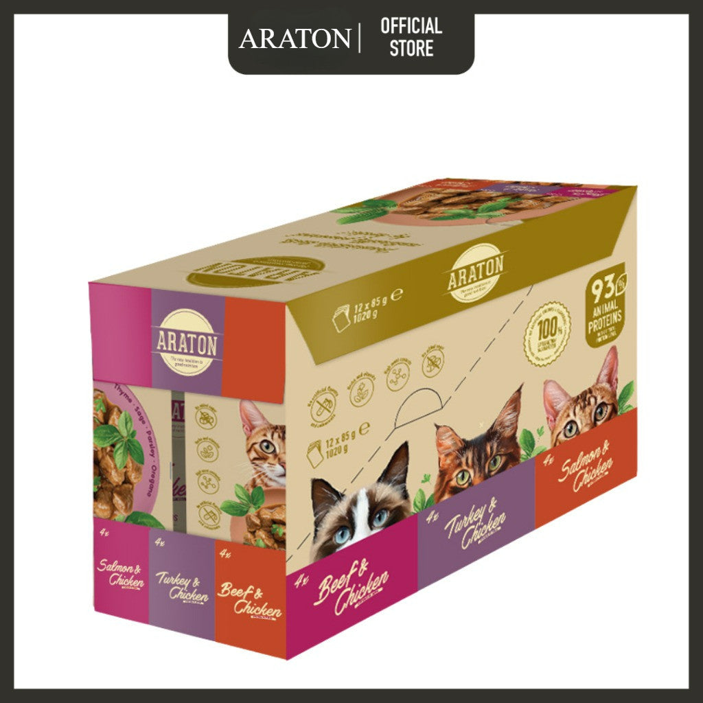 Araton Cat Wet Food Pouch for All Breed Cat & Kitten (85g) | Cat Wet Food