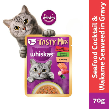 Whiskas Tasty Mix Wet Cat Food For Adult Cat 70g