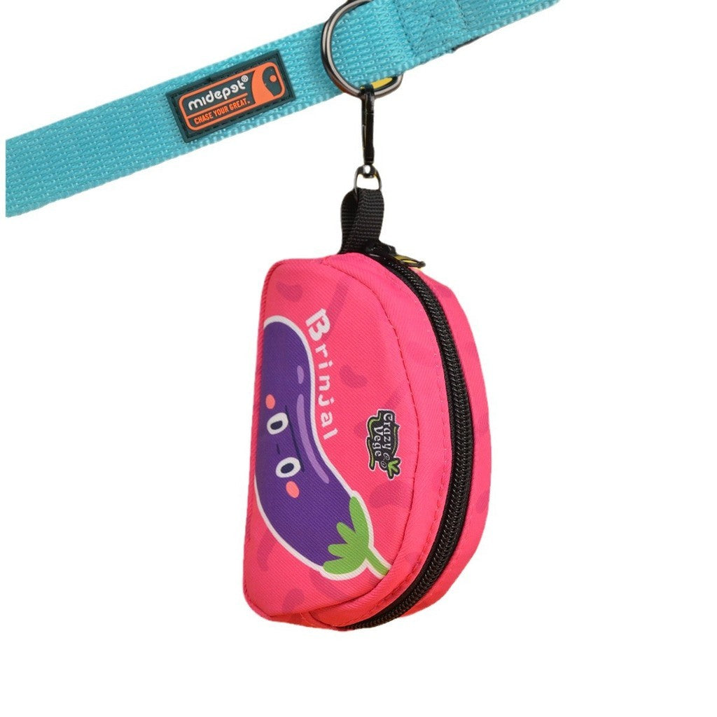 FUREVER365 Fruit Series Pet Poop Bag Dispenser Large Storage Case Dog Waste Bag Holder Pouch Keychain