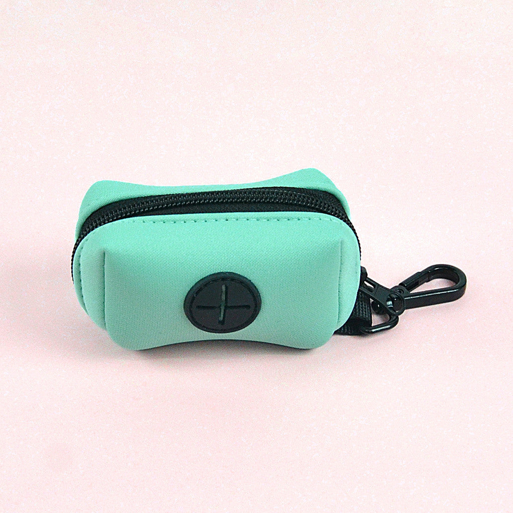 FUREVER365 Neoprene Pet Poop Bag Dispenser Waterproof Dog Waste Bag Holder Portable Case with Zipper
