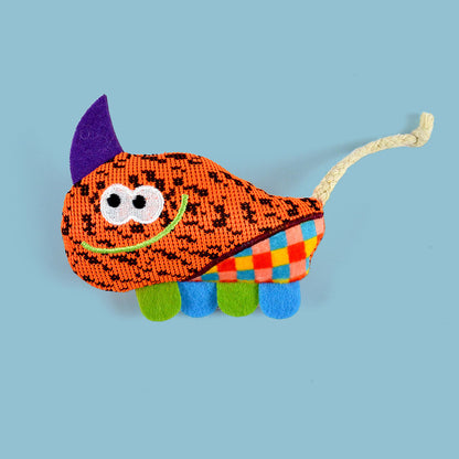 FUREVER365 Cute Pet Plush Toy with Bell Interactive Cat Toy Kitten Squeaky Chew Toy Boredom Relief