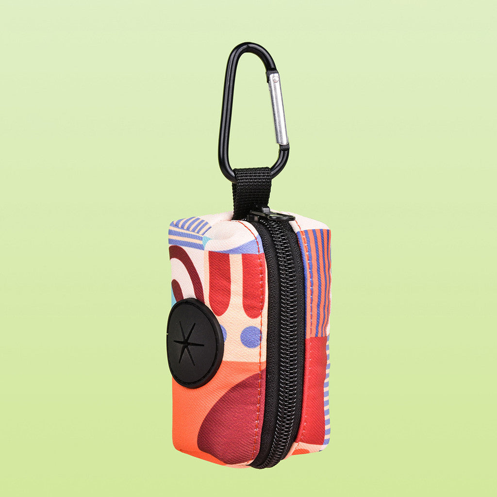 FUREVER365 Fashion Print Pet Waste Bag Dispenser Portable Dog Poop Bag Holder Case Outdoor Walking Bag