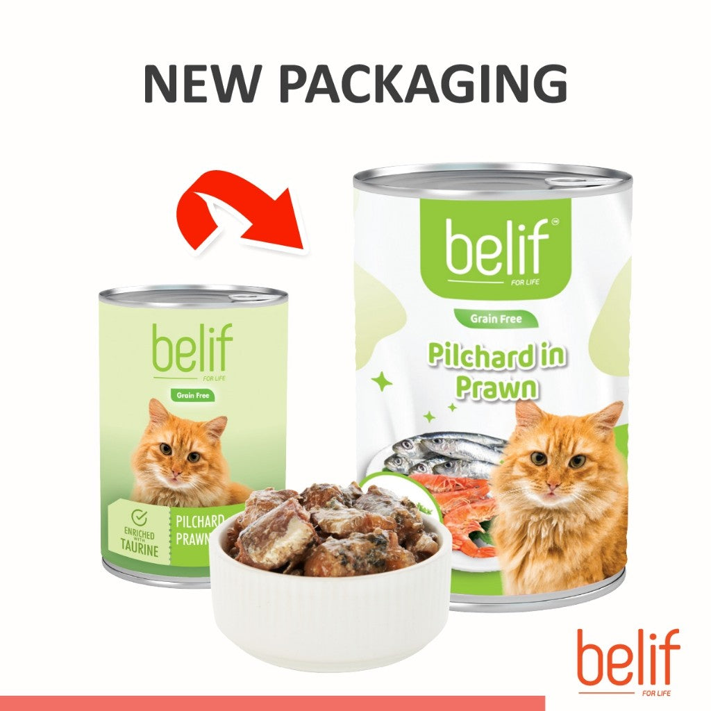 Belif Cat Wet Food - Mackerel/Ocean Fish/Mackerel Chicken/S Chicken/Pilchard Prawn/S Trevally/S Tuna (400g)