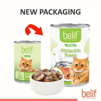 Belif Cat Wet Food - Mackerel/Ocean Fish/Mackerel Chicken/S Chicken/Pilchard Prawn/S Trevally/S Tuna (400g)