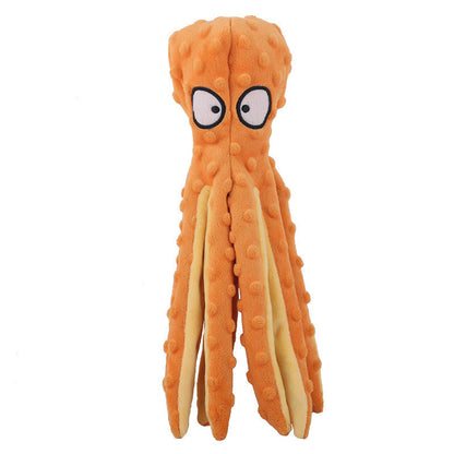 非上架链接（缺颜色）FUREVER365 Cute Octopus Pet Plush Toy Squeaky Dog Toy Interactive Cat Chew Toy Bite Resistant Molar