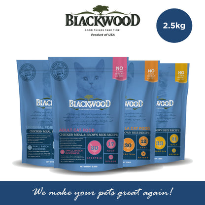 Makanan Kucing (2.5kg) Blackwood | Original / Adult Cat / Indoor / Kitten | Slow Cooked Pet Nutrition