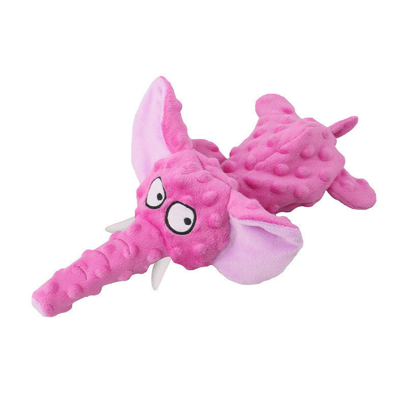 非上架链接（缺颜色）FUREVER365 Cute Elephant Pet Plush Toy No Stuffing Squeaky Dog Toy Interactive Crinkle Cat Molar Toy