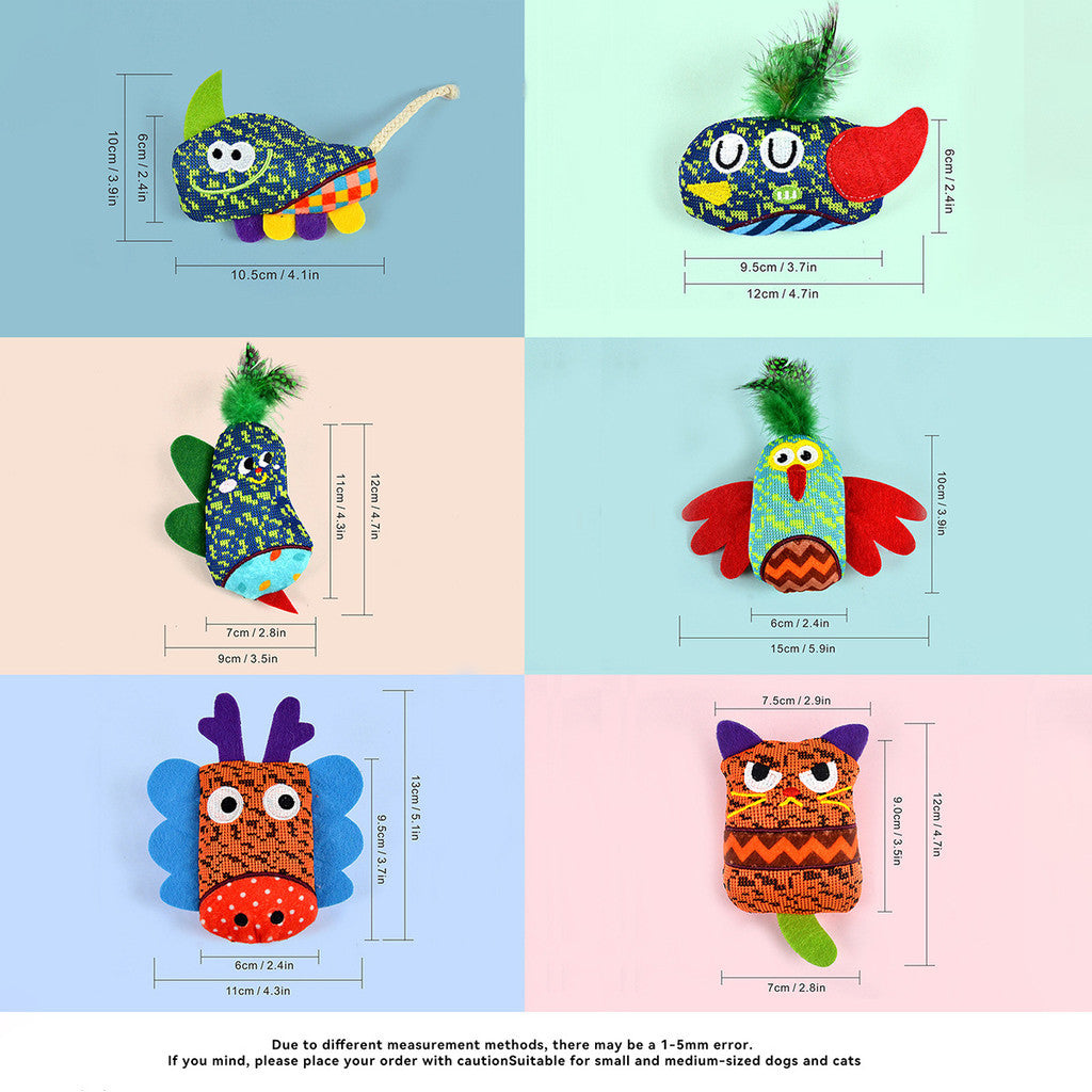 FUREVER365 Cute Pet Plush Toy with Bell Interactive Cat Toy Kitten Squeaky Chew Toy Boredom Relief