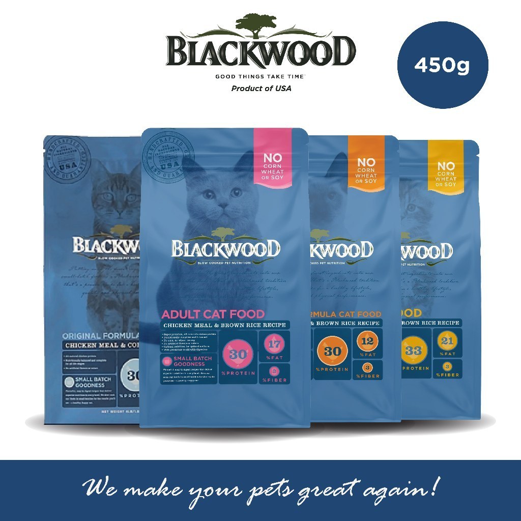 Makanan Kucing (450g) Blackwood | Original Formula / Holistic Formula / Indoor Formula / Kitten Formula | Blackwood
