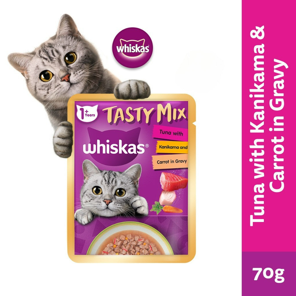 Whiskas Tasty Mix Wet Cat Food For Adult Cat 70g