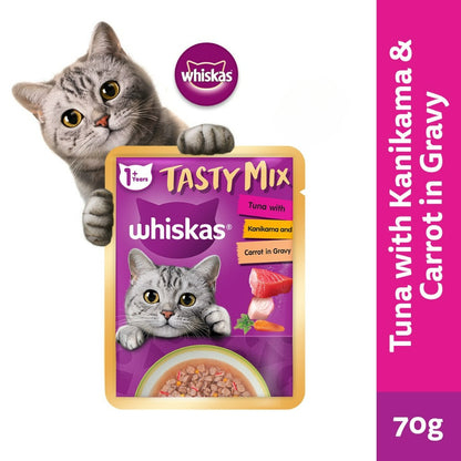 Whiskas Tasty Mix Wet Cat Food For Adult Cat 70g