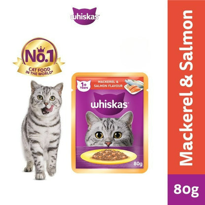 Whiskas Pouch Wet Cat Food For Adult Cat 80g