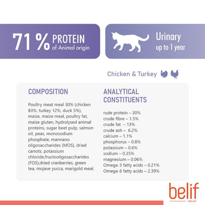 Belif Dry Food (Kitten/Adult/Sensitive Skin & Stomach/Urinary) 2.5kg | Cat Dry Food