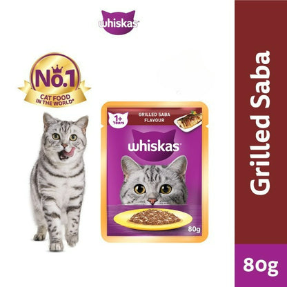 Whiskas Pouch Wet Cat Food For Adult Cat 80g