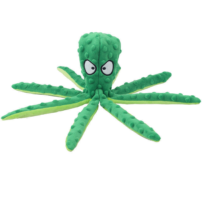 非上架链接（缺颜色）FUREVER365 Cute Octopus Pet Plush Toy Squeaky Dog Toy Interactive Cat Chew Toy Bite Resistant Molar