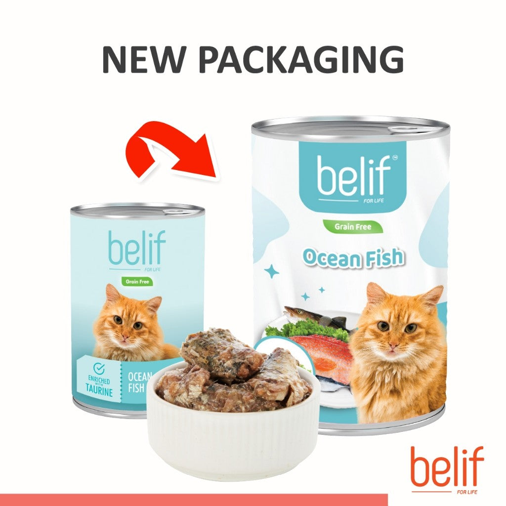Belif Cat Wet Food - Mackerel/Ocean Fish/Mackerel Chicken/S Chicken/Pilchard Prawn/S Trevally/S Tuna (400g)