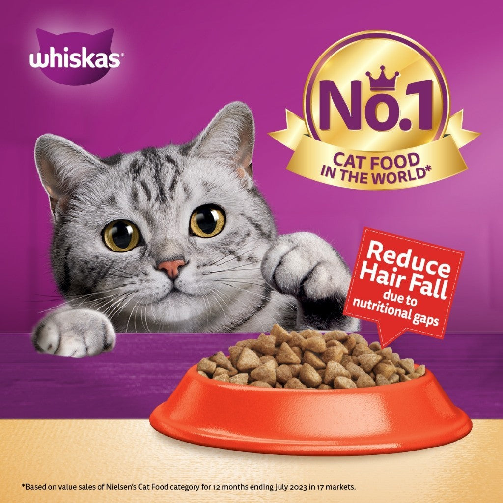 Whiskas Functional Dry Cat Food For Adult Cat - Indoor Formula/ UrinaryCare/ Skin&Coat/ Hairball Control 1.1kg