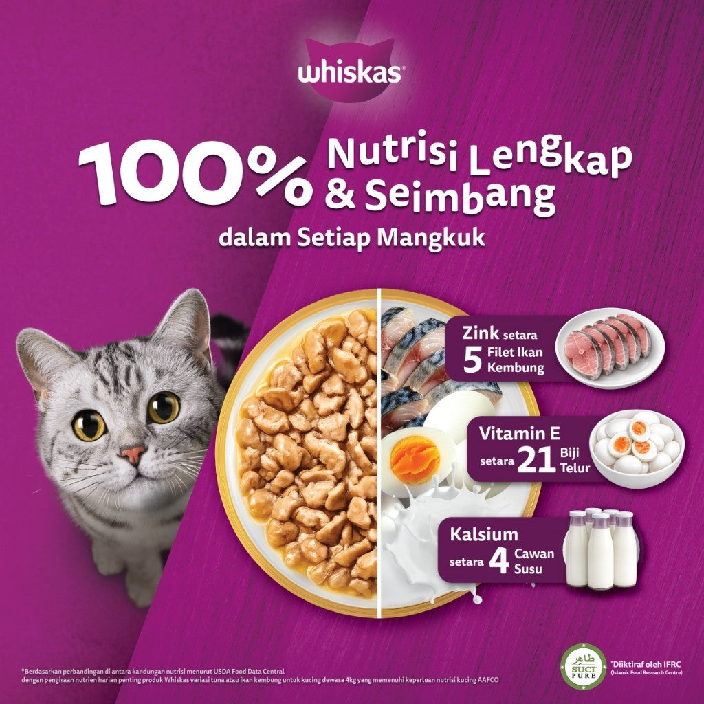 Whiskas Canned Cat Food Can Adult Cat Tuna/ Ocean Fish/ Sardines 400g (1 Can)
