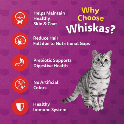 Whiskas Functional Dry Cat Food For Adult Cat - Indoor Formula/ UrinaryCare/ Skin&Coat/ Hairball Control 1.1kg