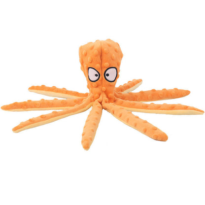 非上架链接（缺颜色）FUREVER365 Cute Octopus Pet Plush Toy Squeaky Dog Toy Interactive Cat Chew Toy Bite Resistant Molar