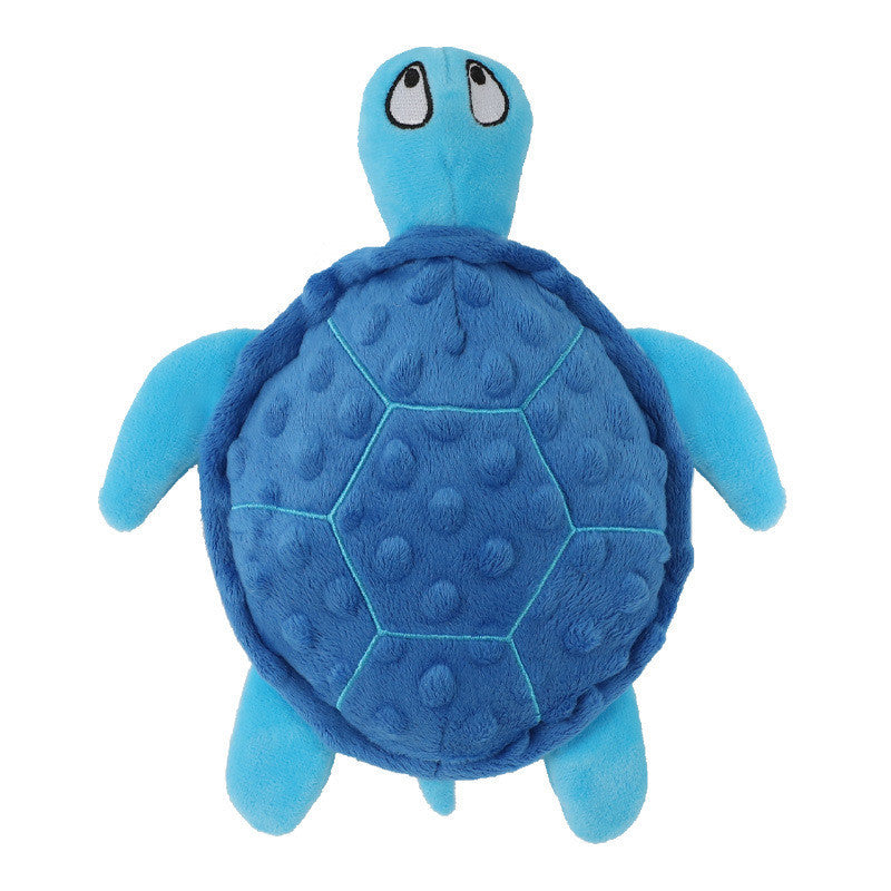 FUREVER365 Cute Sea Turtle Pet Plush Toy Squeaky Dog Toy Interactive Turtle Doll Bite Resistant Molar