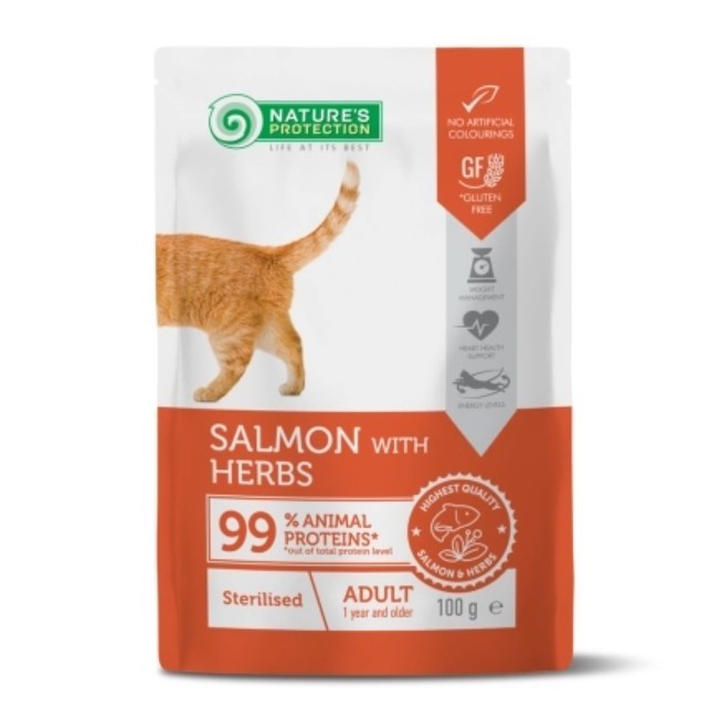 Nature's Protection *Wet Pouch Food* (100g) Kitten and Cat | Ocean Fish/Beef Turkey/Duck Chicken/Lamb | Urinary Hairball
